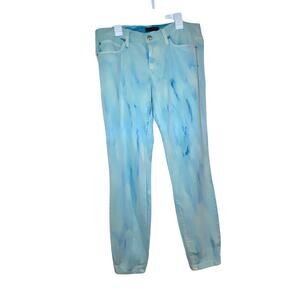 Bebe Aqua Blue and White Tie Dye Soft Jeans Skinny Size 29